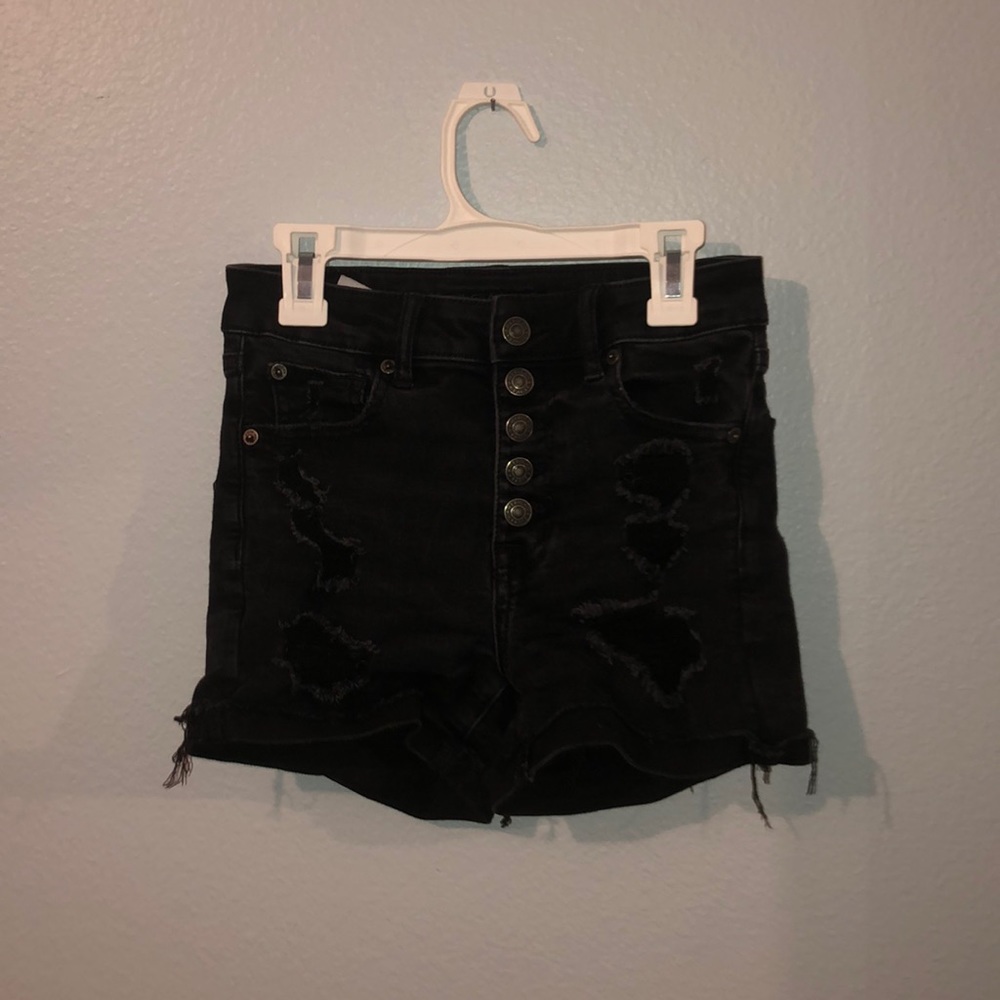 Black jean shorts